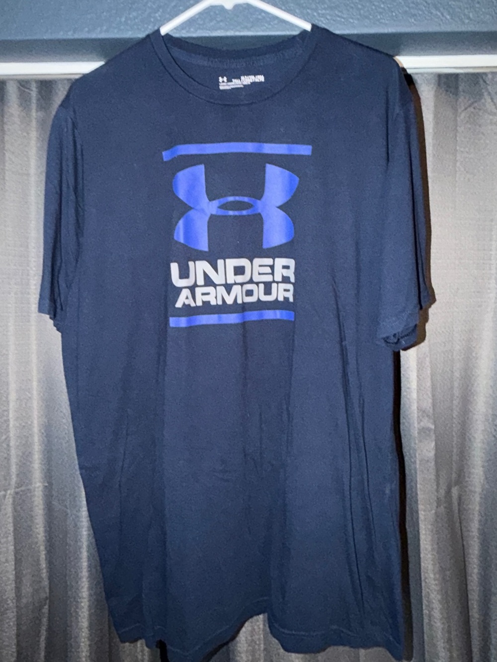 Under Armour Navy Blue Short-Sleeve Logo Tee with Royal Blue Print